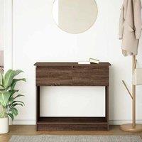 Berkfield Home Modern Console Table with Drawers Brown Oak 85.5x38.5x74.5 cm