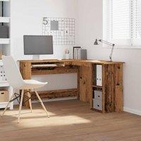 Berkfield Home Modern Corner Desk Old Wood 120x140x75 cm Engineered Wood in Brown | Size: 120 x 140 x 75 cm