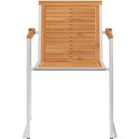 Berkfield Home Classic Garden Chairs 2 pcs Solid Acacia Wood & Stainless Steel in Brown