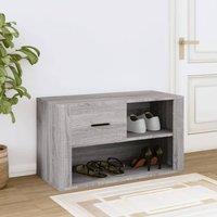 Berkfield Home Shoe Cabinet Grey Sonoma 80x35x45 cm Engineered Wood | Size: 80 x 35 x 45 cm