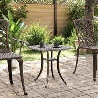 Berkfield Home Garden Table Bronze 53x53x53 cm Cast Aluminium in Brown | Size: 53 x 53 x 53 cm