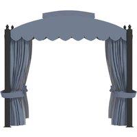 Berkfield Home Gazebo with Curtains 3x4 m Anthracite Steel in Dark Grey