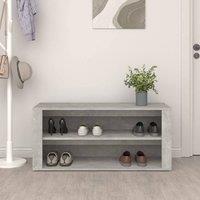 Berkfield Home Shoe Rack Concrete Grey 100x35x45 cm Engineered Wood | Size: 100 x 35 x 45 cm