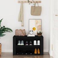 Berkfield Home Shoe Rack Black 75x35x45 cm Engineered Wood | Size: 75 x 35 x 45 cm