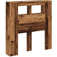 Berkfield Home LED Headboard Old Wood 100x18.5x103.5 cm Engineered Wood in Brown