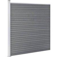 Berkfield Home WPC Fence Set 2 Square + 1 Slanted 446x186 cm Grey