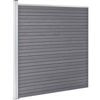 Berkfield Home WPC Fence Set 3 Square + 1 Slanted 619x186 cm Grey