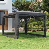 Berkfield Home Party Tent with 4 Mesh Sidewalls Anthracite 3x4 m HDPE in Black