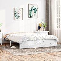Berkfield Home Bed Frame White Solid Wood 140x190 cm