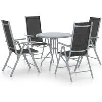 Berkfield Home 5 Piece Garden Dining Set Aluminium & Textilene Silver