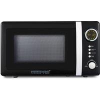 Geepas Retrovive 700W Digital Microwave Oven with 12 Presets, Defrost & 20L Capacity, Black