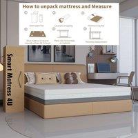 Sliding Wardrobes 4U High Density Multi Layer Hard Foam Mattress - King 150cmx200cm in White