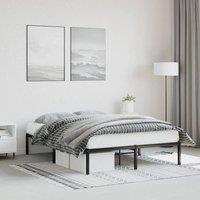 Berkfield Home Metal Bed Frame without Mattress Black 135x190cm | Size: 135x190 cm
