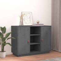 Berkfield Home Sideboard Grey 100x40x75 cm Solid Wood Pine | Size: 100 x 40 x 75 cm