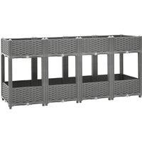 Berkfield Home Raised Bed 160x40x71 cm Polypropylene in Grey | Size: 160 x 40 x 71 cm