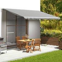 Berkfield Home Replacement Fabric for Awning Anthracite & White 5x3 m in Black