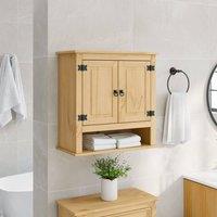 Berkfield Home Bathroom Wall Cabinet Corona 70x33x71.5 cm Solid Wood Pine in Brown