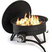 Costway 44cm Portable Gas Fire Pit 58000 BTU Propane Firepit w/Folding Legs in Black