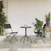 Berkfield Home 3 Piece Garden Dining Set Black Steel