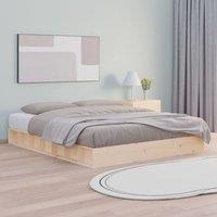 Berkfield Home Bed Frame 150x200 cm King Size Solid Wood in Brown