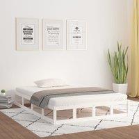 Berkfield Home Bed Frame without Mattress White 135x190 cm Double Double Solid Wood
