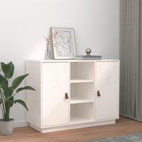 Berkfield Home Sideboard White 100x40x75 cm Solid Wood Pine | Size: 100 x 40 x 75 cm