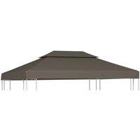 Berkfield Home 2-Tier Gazebo Top Cover 310 g/m 4x3 m Taupe in Beige