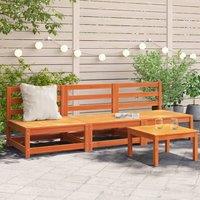 Berkfield Home Garden Sofas Armless 3 pcs Wax Brown 70x70x67 cm Solid Wood Pine | Size: 70 x 70 x 67 cm
