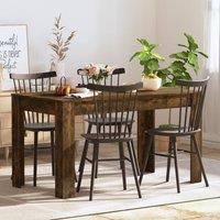 Berkfield Home Dining Table Smoked Oak 140x74.5x76 cm Engineered Wood in Brown