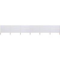 Berkfield Home 6-panel Wind Screen Fabric 800x160 cm Sand White