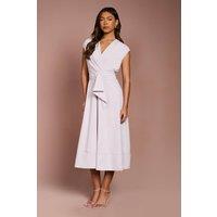 Coast Women's Belted Crepe Dress in Lilac | Size: 10