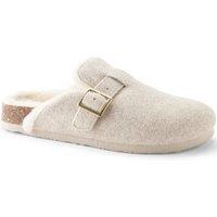 Lands' End Women's Buckle Mule Slippers in Light Tan | Size: 8