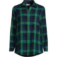 Lands' End Women's Petite Long Sleeve Flannel Boyfriend Shirt in Navy | Size: 16-18