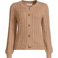 Lands' End Women's Pure Cotton Cable Knit Drifter Cardigan in Brown | Size: 16-18
