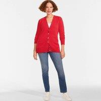 Lands' End Women's Petite Drifter Cotton Relaxed V-neck Cardigan in Red | Size: 8