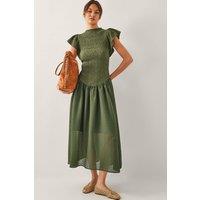 Monsoon Women's Dee Drop Waist Midi Dress Green | Size: 20