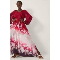 Monsoon Women's Lilian Floral Print Ombr Maxi Dress Red | Size: Small