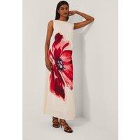 Monsoon Women's Marinna Sleeveless Floral Maxi Dress Ivory | Size: 10
