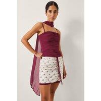 Monsoon Women's The India Edit Colette Ruched Bandeau Top & Scarf Red | Size: 16