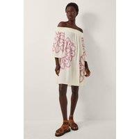 Monsoon Women's Julie Embroidered Bardot Mini Dress White | Size: XL