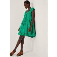 Monsoon Women's Maryam Frill Mini Swing Dress Green | Size: Large