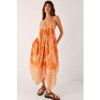 Monsoon Women's Madison Paisley Handkerchief Midi Dress Orange | Size: S/M