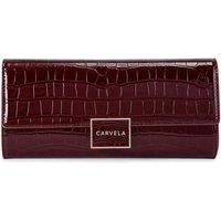Carvela Women's 'Jessica Clutch' Croc Print Bag in Dark Red