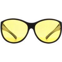 montana Women's Butterfly Matte Black Yellow Polarized FO8 Fit Over Glasses Night Driving Sunglasses