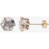 T.H.Baker Women's 9ct Yellow Gold Cubic Zirconia Round Stud Earrings SE305