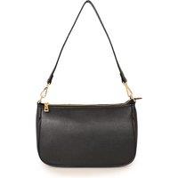 Sarta Women's Baguette Bag - Black, Pebbled in Black