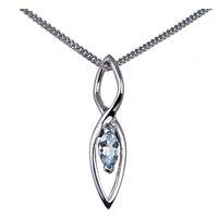 Ojewellery Women's Aquamarine Marquise Dangle Necklace in Blue | Size: 18 inches