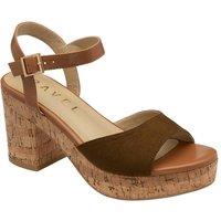 Ravel Women's 'Hauxley' Microfibre Block-Heel Sandals in Olive | Size: 5