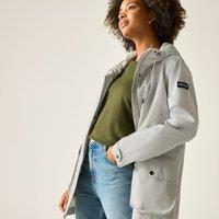 Regatta Women's Norana Hooded Waterproof Jacket in Light Grey | Size: 12