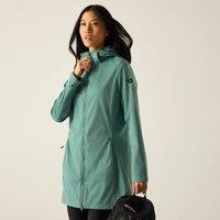 Regatta Women's Carisbrooke Water-Repellent Longline Hooded Softshell Jacket in Teal | Size: 12
